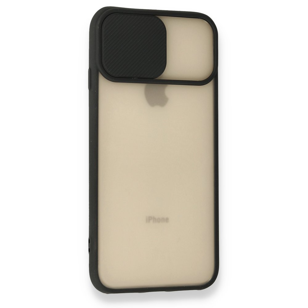 iPhone 8 Kılıf Palm Buzlu Kamera Sürgülü Silikon - Siyah  iPhone 8 Kılıf Palm Buzlu Kamera Sürgülü Silikon - Siyah