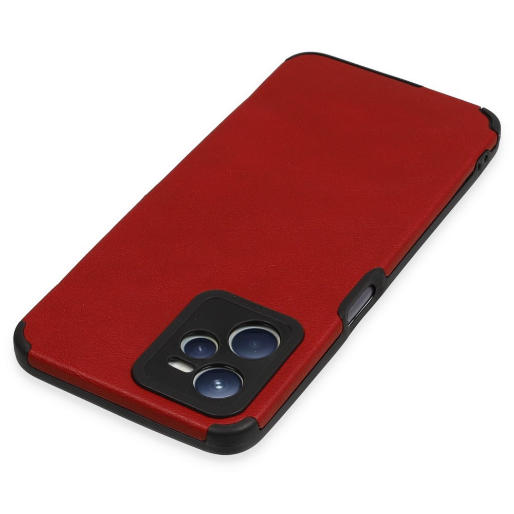 Realme C35 Kılıf Loop Deri Silikon - Kırmızı  Realme C35 Kılıf Loop Deri Silikon - Kırmızı