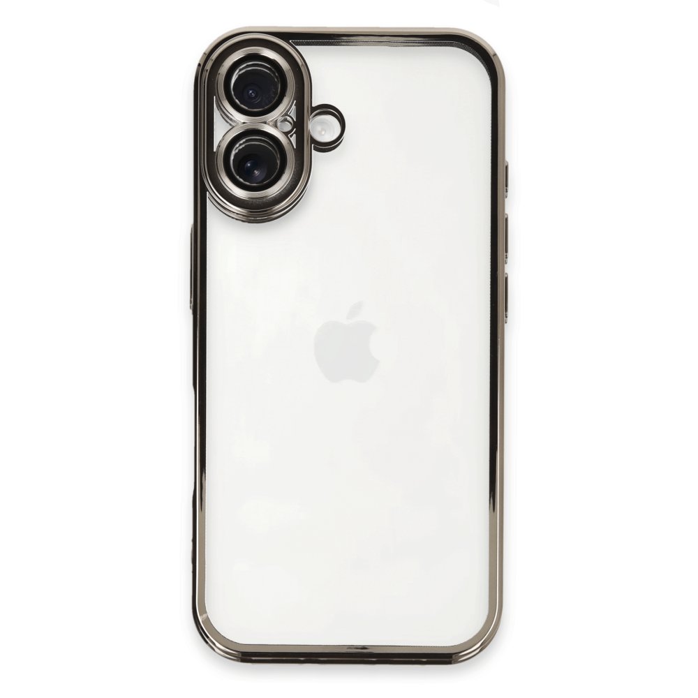  iPhone 16 Kılıf Razer Lensli Silikon - Titanyum Gri