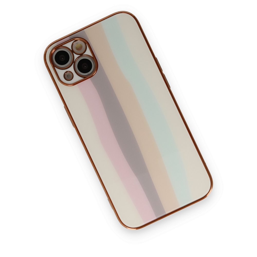  iPhone 14 Plus Kılıf Luna Cam Kapak - Beyaz