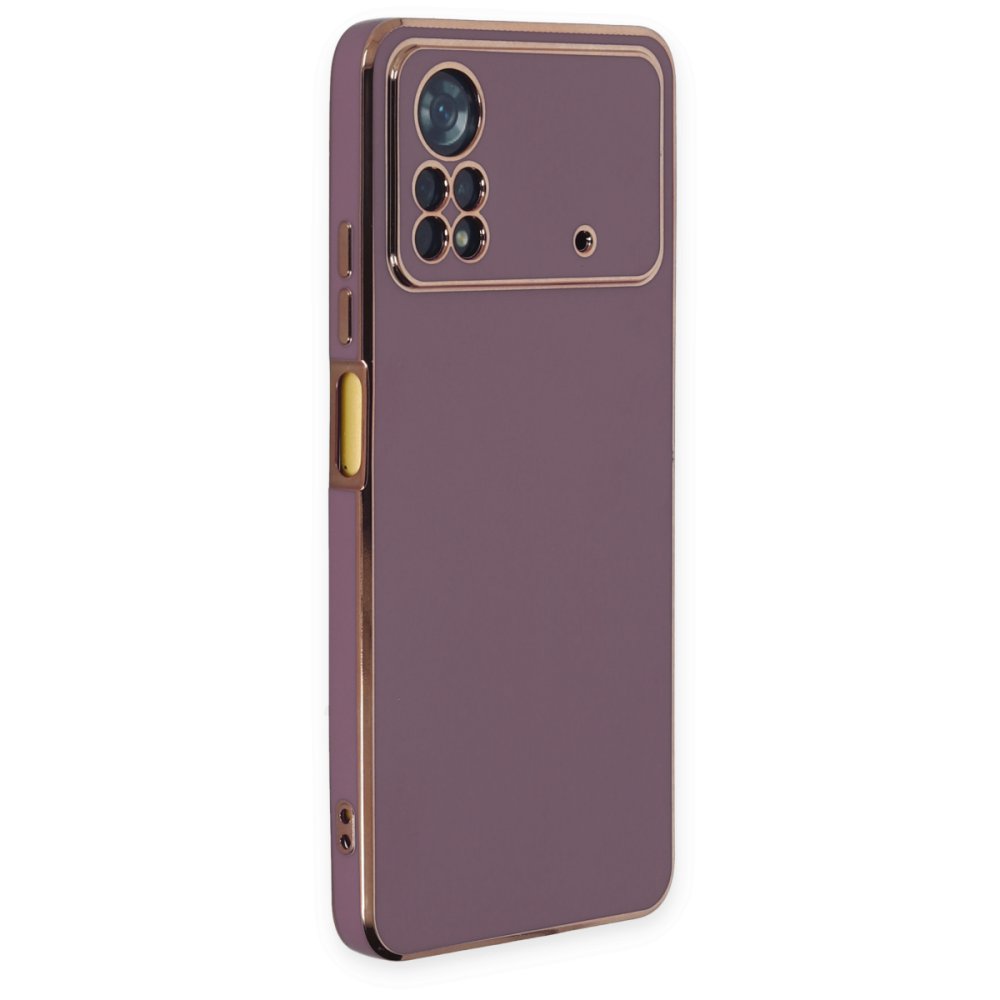  Xiaomi Poco X4 Pro 5G Kılıf Volet Silikon - Mor