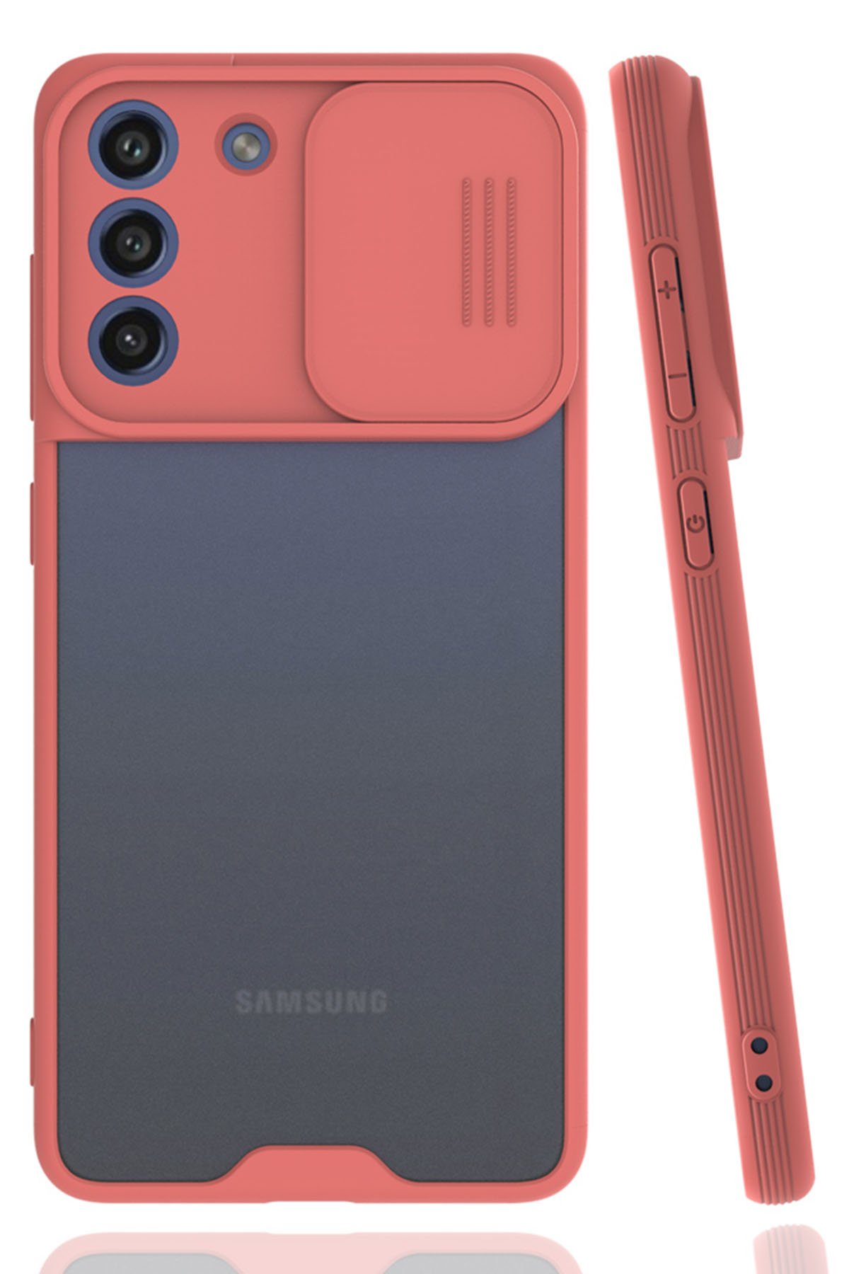  Samsung Galaxy S21 FE Kılıf Platin Kamera Koruma Silikon - Pembe