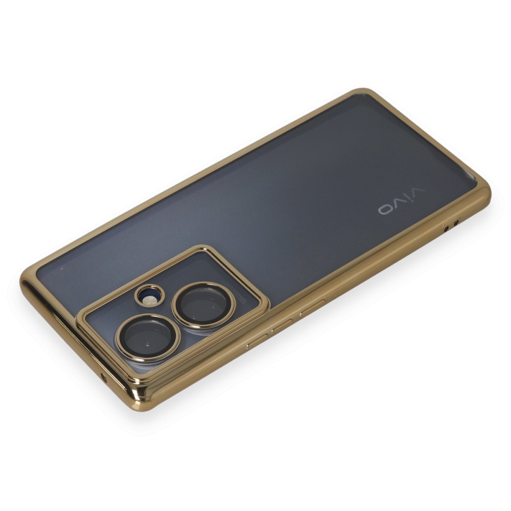 Vivo V29 Lite Kılıf Razer Lensli Silikon - Gold Vivo V29 Lite Kılıf Razer Lensli Silikon - Gold