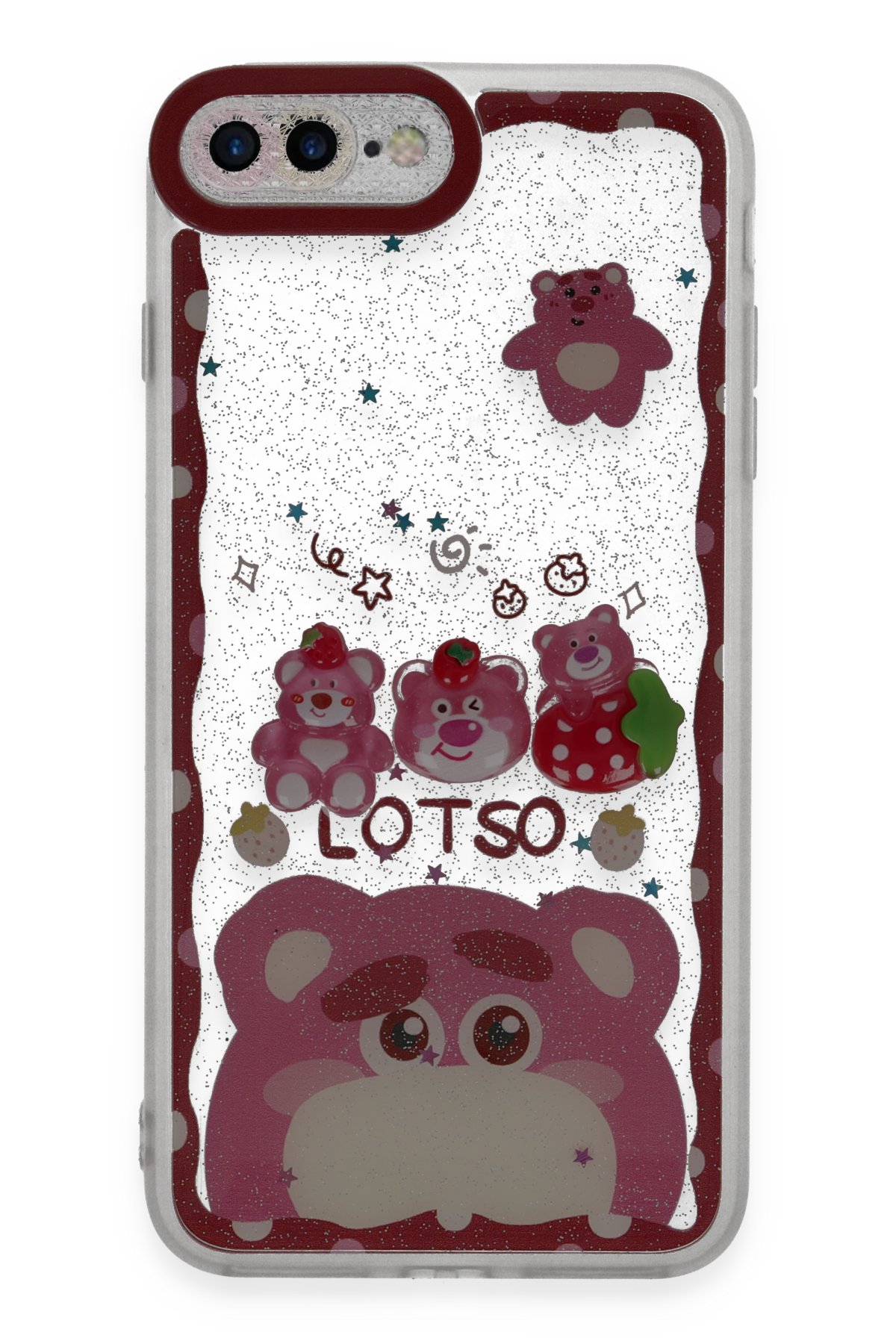  iPhone 8 Plus Kılıf Sweet Desenli Silikon Kapak - Pembe