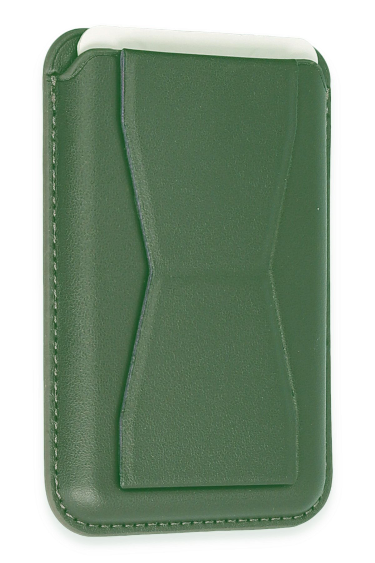 Magneticsafe Standlı Deri Kartlık - Koyu Yeşil