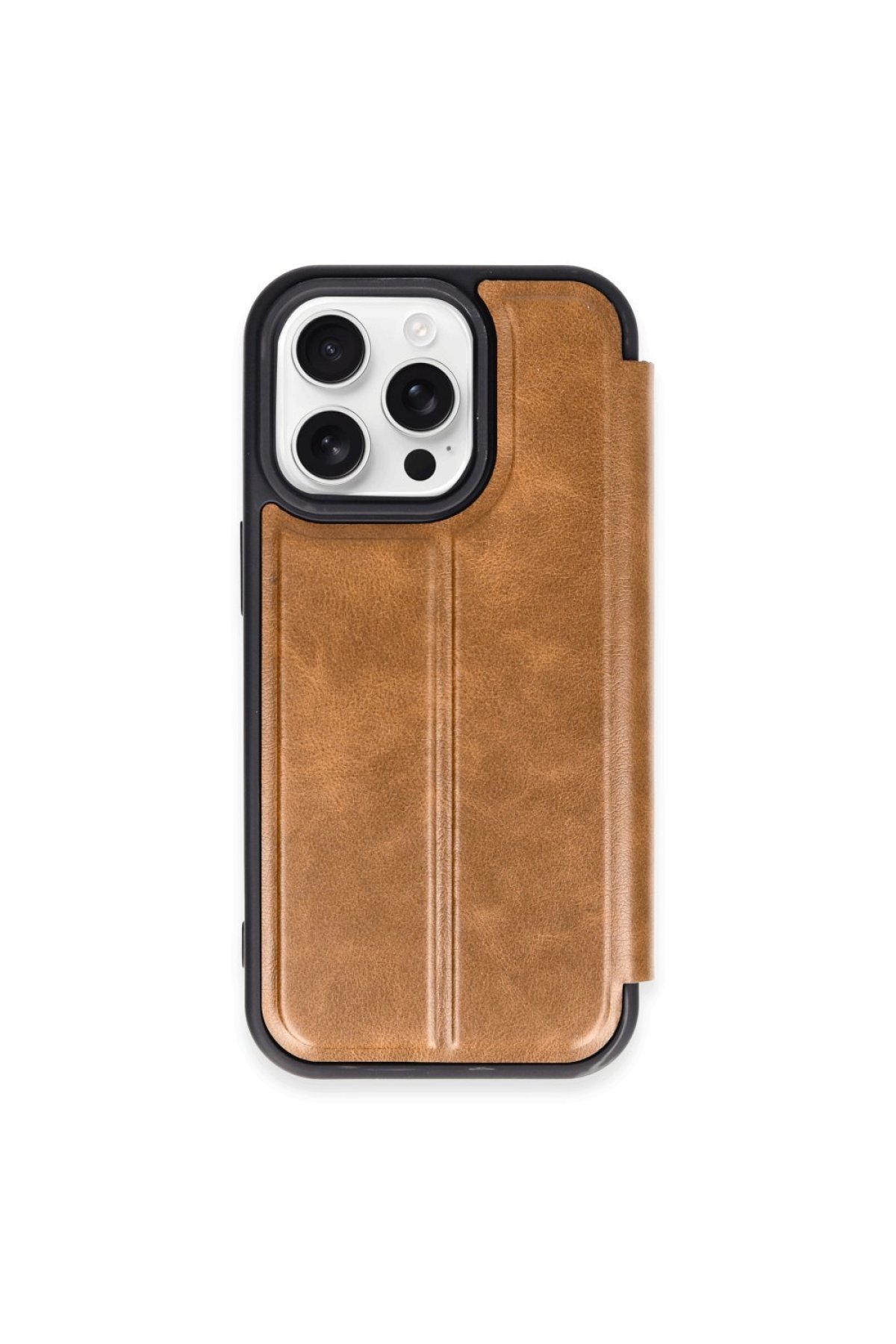  iPhone 15 Pro Max Kılıf Flip Cover - Taba