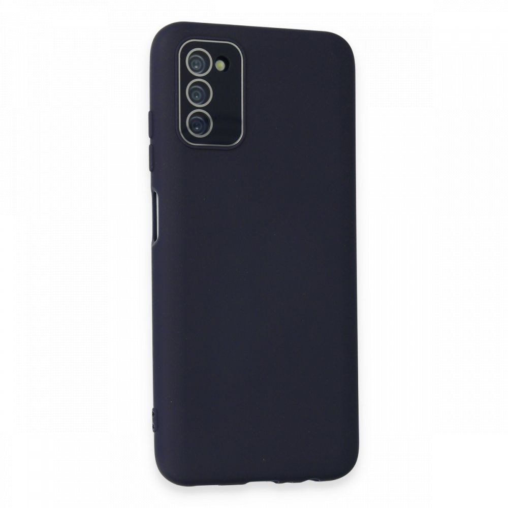  Samsung Galaxy A03S Kılıf Lansman Glass Kapak - Lacivert