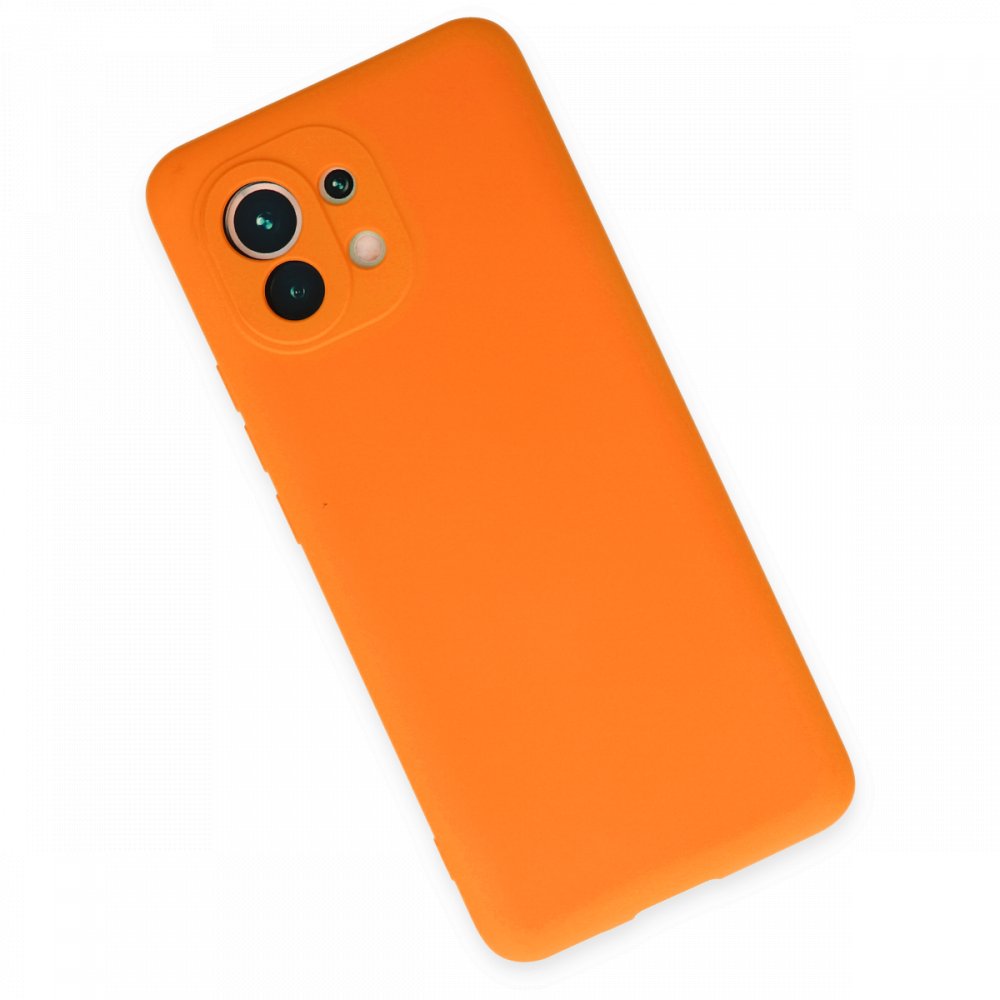 Xiaomi Mi 11 Kılıf Nano içi Kadife Silikon - Turuncu Xiaomi Mi 11 Kılıf Nano içi Kadife Silikon - Turuncu