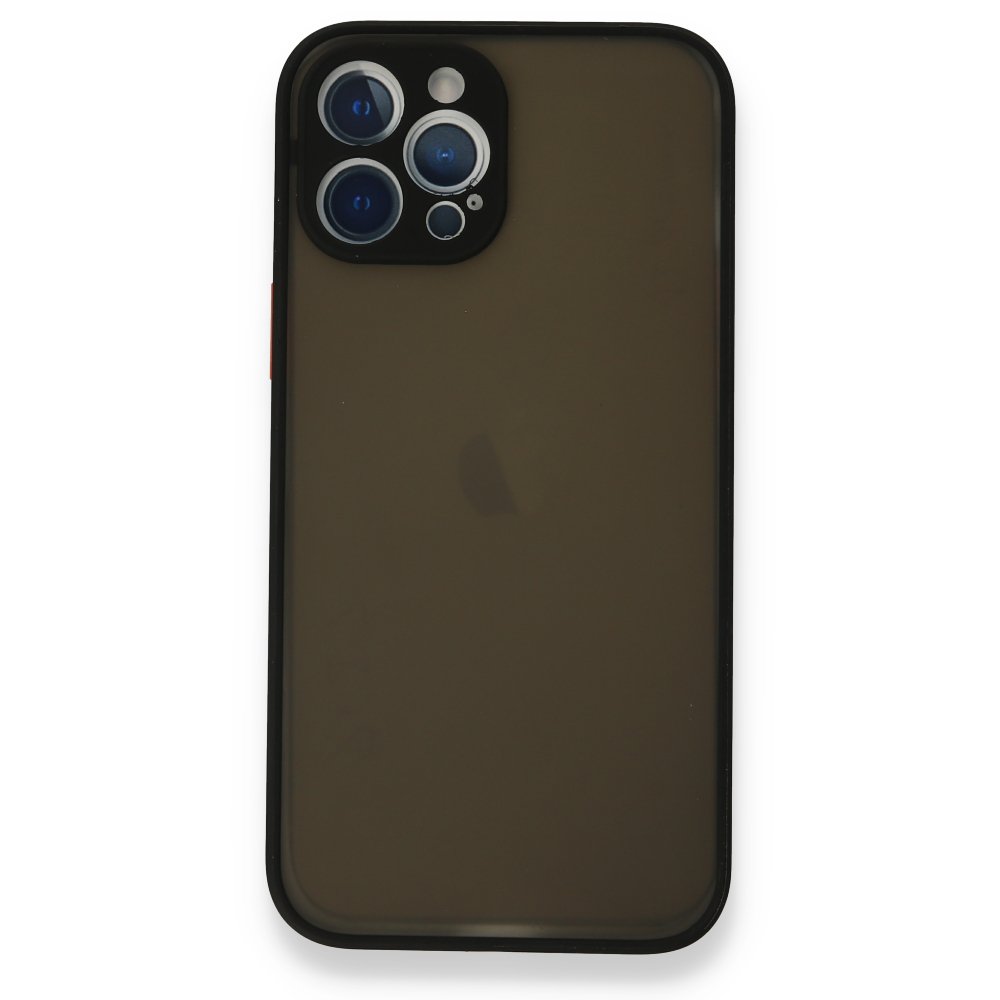  iPhone 12 Pro Kılıf Montreal Silikon Kapak - Siyah