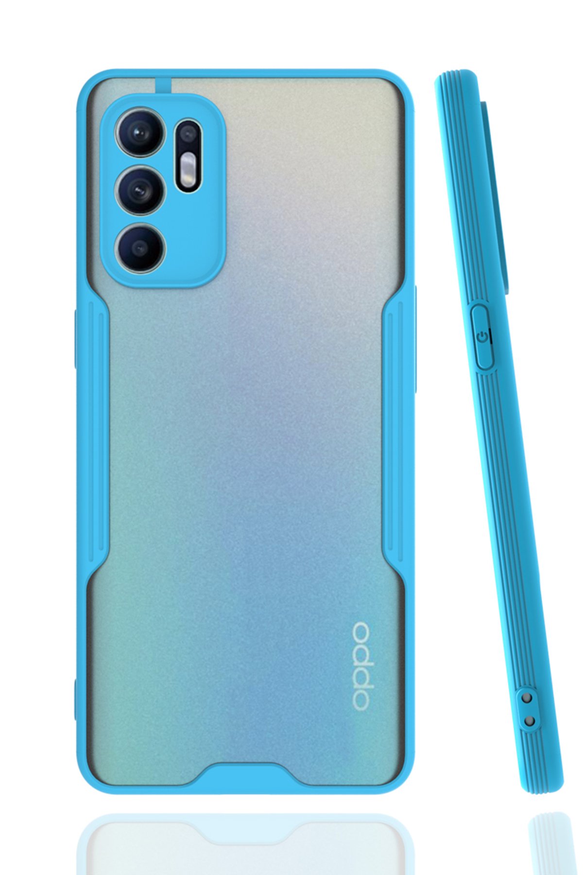 Oppo Reno 6 Kılıf Platin Silikon - Mavi Oppo Reno 6 Kılıf Platin Silikon - Mavi