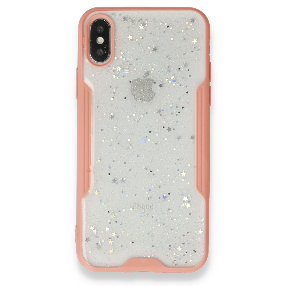 iPhone XS Kılıf Platin Simli Silikon - Pembe iPhone XS Kılıf Platin Simli Silikon - Pembe