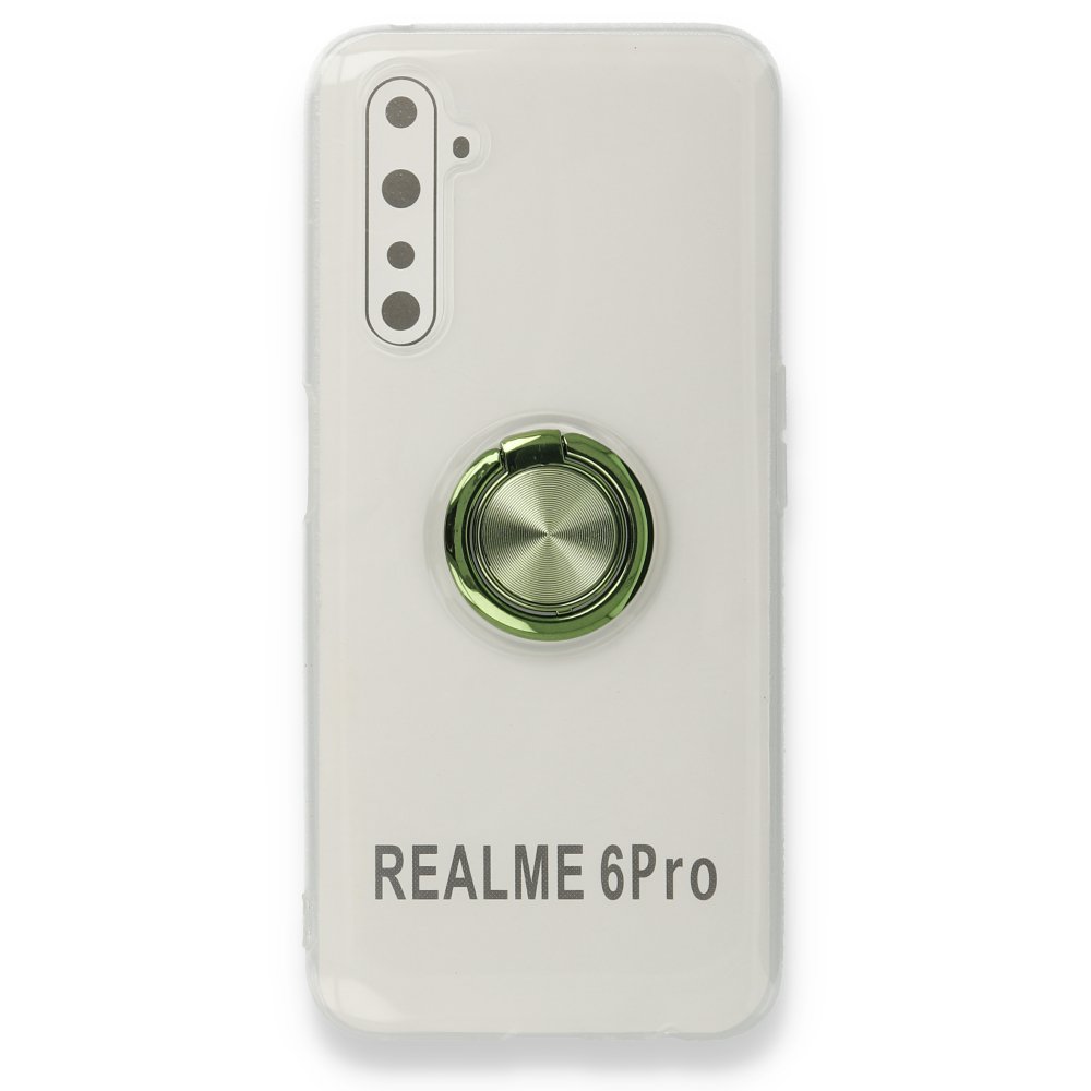 Realme 6 Pro Kılıf Gros Yüzüklü Silikon - Yeşil  Realme 6 Pro Kılıf Gros Yüzüklü Silikon - Yeşil