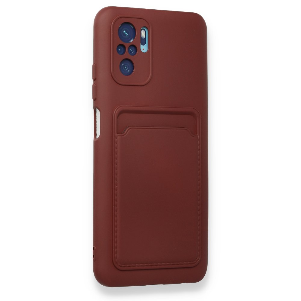 Redmi Note 10S Kılıf Kelvin Kartvizitli Silikon - Bordo