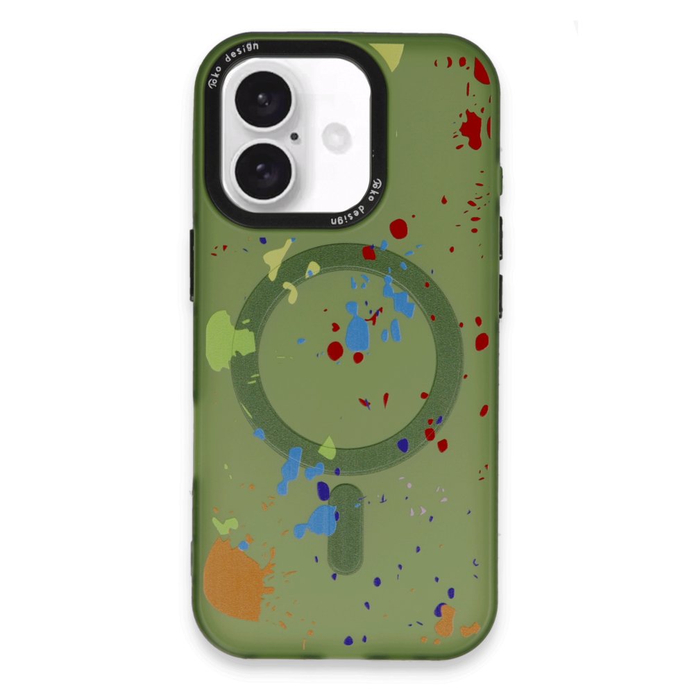Joko iPhone 16 Colorful Magsafe Kapak - Koyu Yeşil Joko iPhone 16 Colorful Magsafe Kapak - Koyu Yeşil