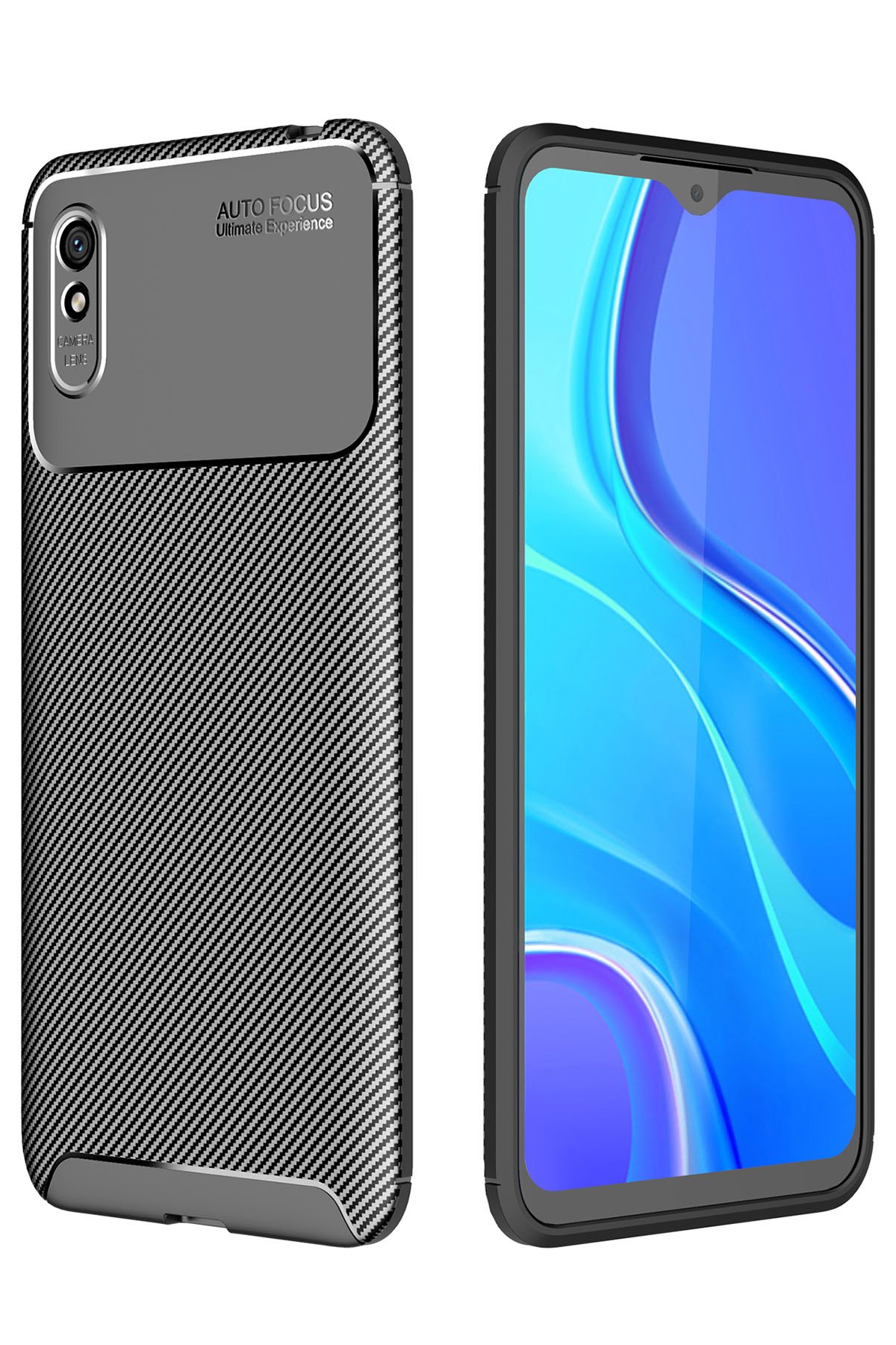 Redmi 9A Kılıf Auto Focus Karbon Kapak - Siyah Redmi 9A Kılıf Auto Focus Karbon Kapak - Siyah