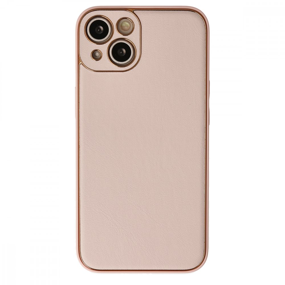 iPhone 13 Kılıf Coco Deri Silikon Kapak - Pudra iPhone 13 Kılıf Coco Deri Silikon Kapak - Pudra