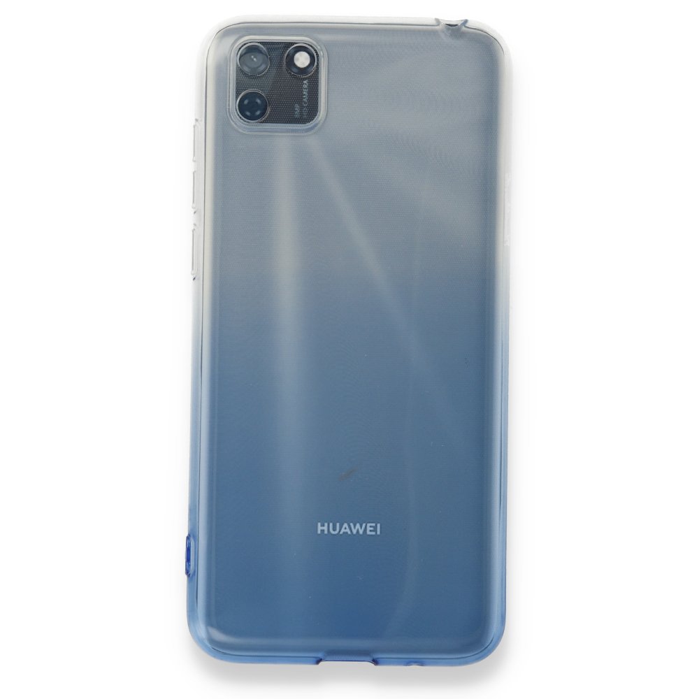 Huawei Y5P Kılıf Lüx Çift Renkli Silikon - Mavi  Huawei Y5P Kılıf Lüx Çift Renkli Silikon - Mavi