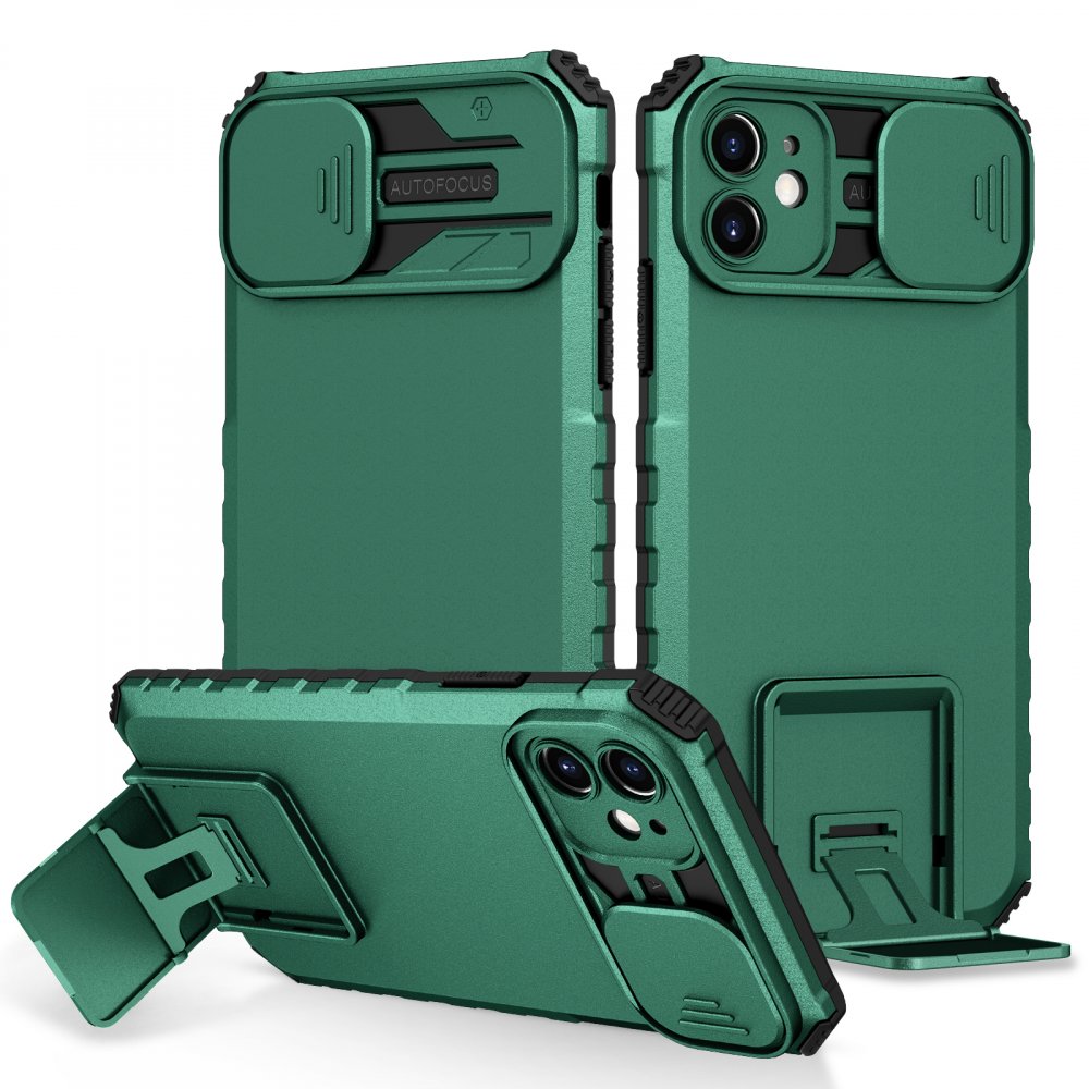iPhone 11 Kılıf Walker Standlı Kapak - Yeşil iPhone 11 Kılıf Walker Standlı Kapak - Yeşil