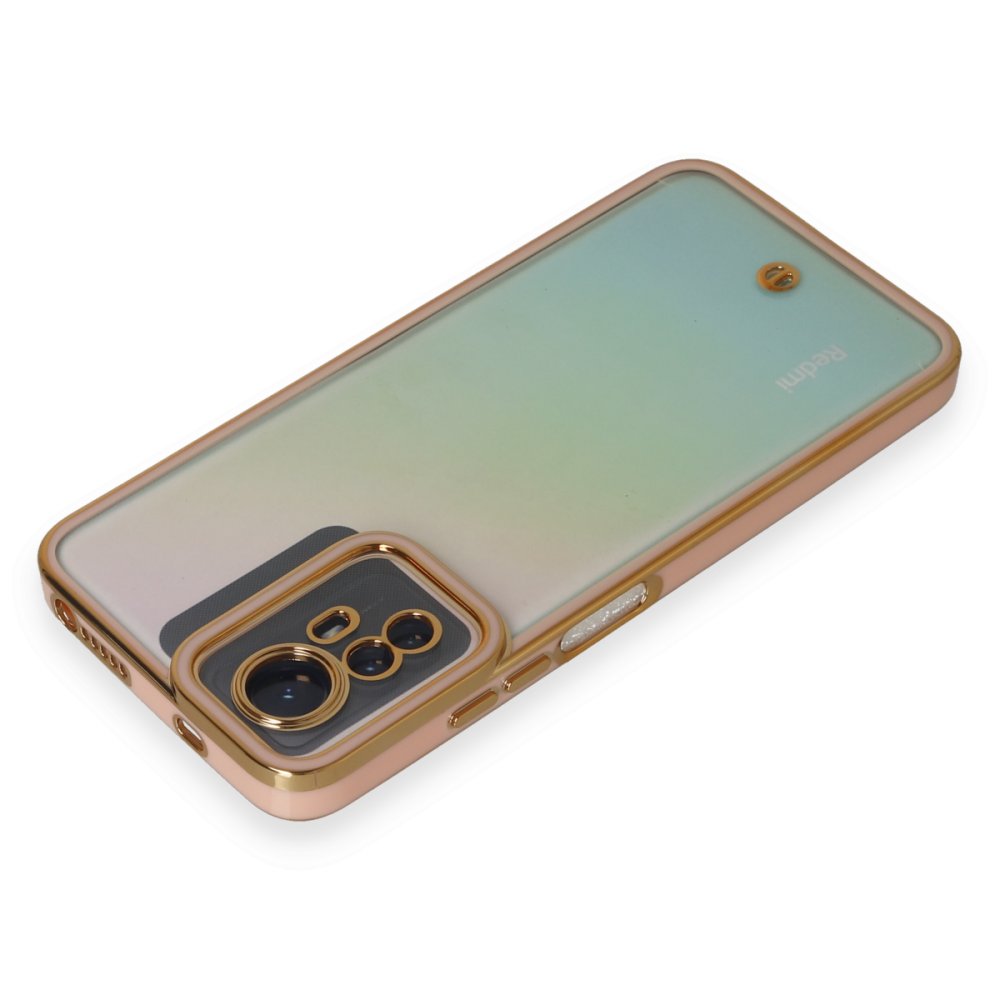 Redmi Note 12S Kılıf Liva Lens Silikon - Pudra