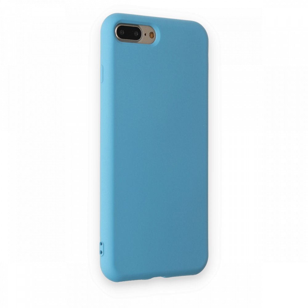  iPhone 8 Plus Kılıf Nano içi Kadife Silikon - Mavi