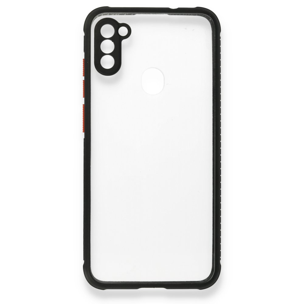  Samsung Galaxy A11 Kılıf Miami Şeffaf Silikon - Siyah