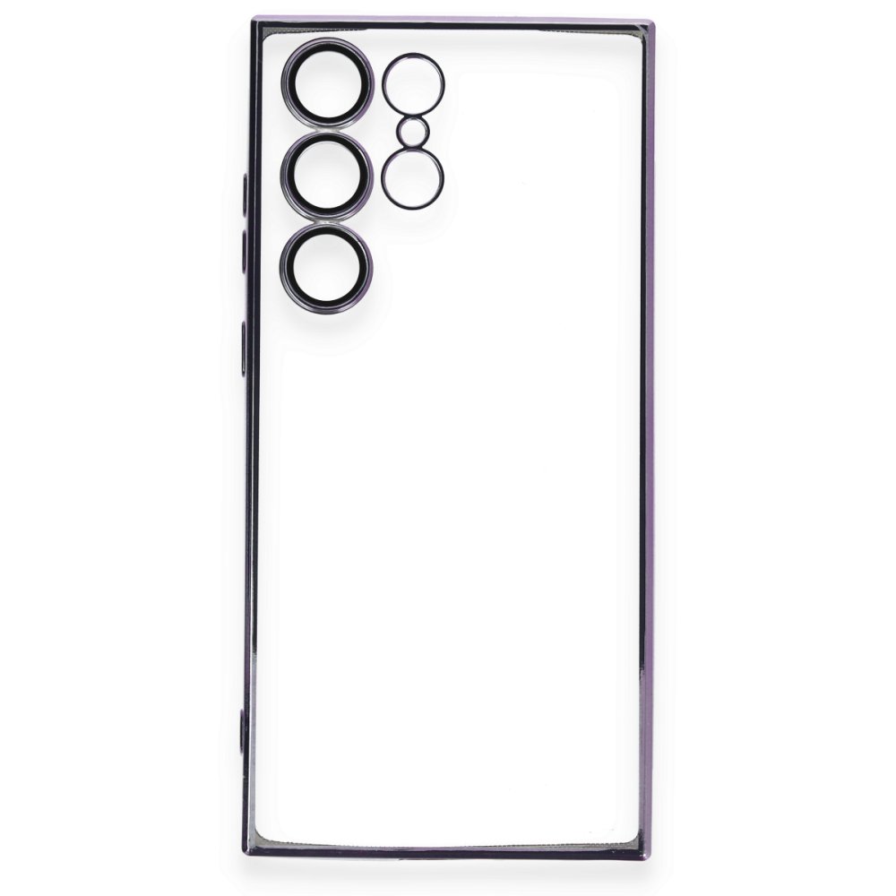  Samsung Galaxy S24 Ultra Kılıf Razer Lensli Silikon - Mor