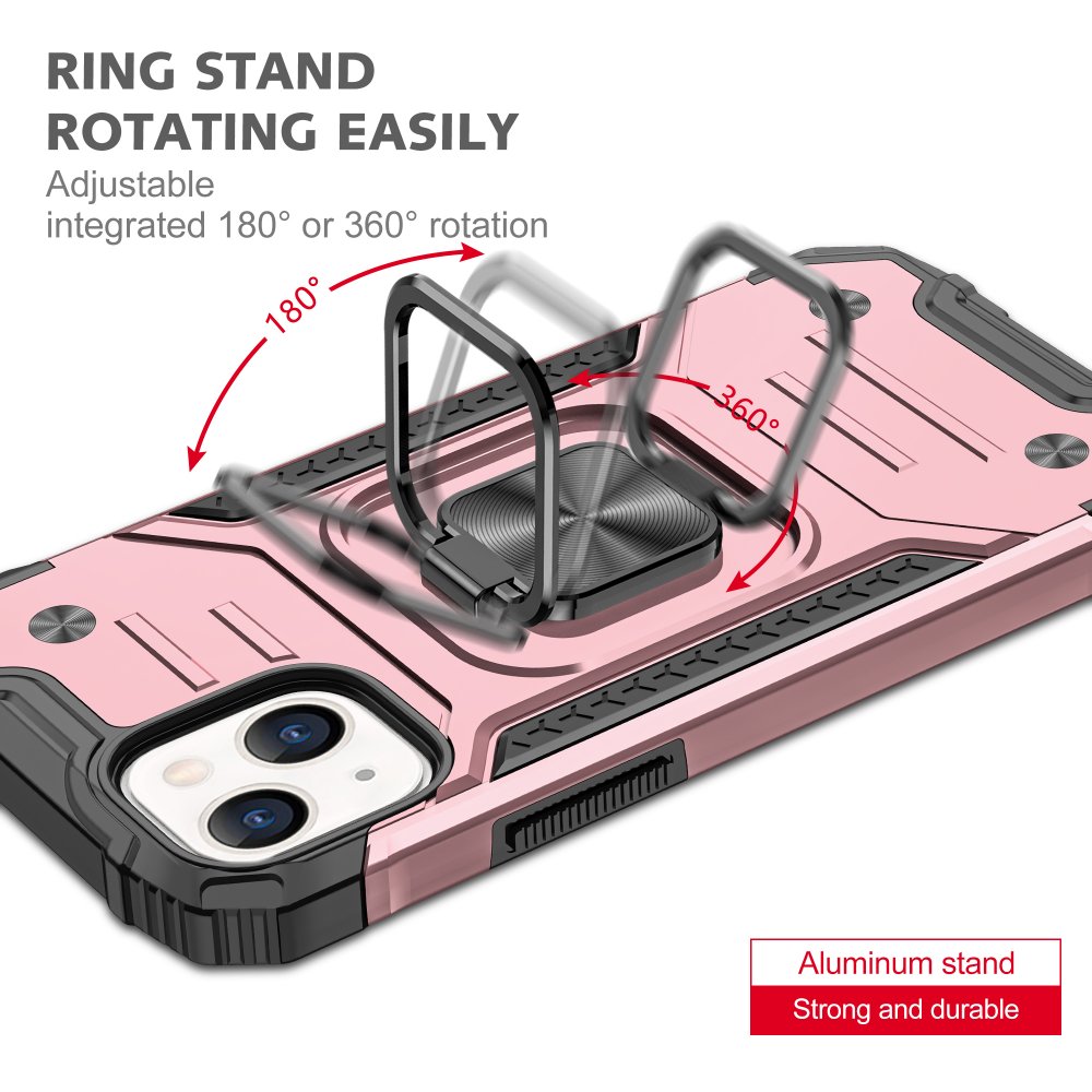 iPhone 13 Kılıf Zegna Yüzüklü Silikon Kapak - Rose iPhone 13 Kılıf Zegna Yüzüklü Silikon Kapak - Rose
