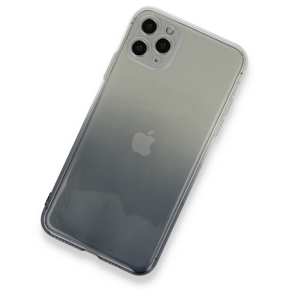  iPhone 11 Pro Max Kılıf Lüx Çift Renkli Silikon - Siyah