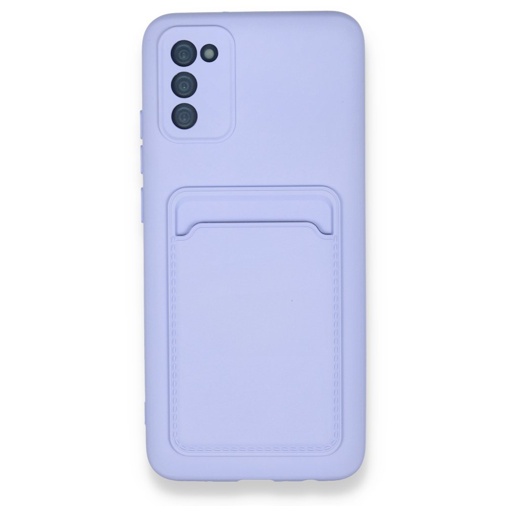 Samsung Galaxy A02S Kılıf Kelvin Kartvizitli Silikon - Lila