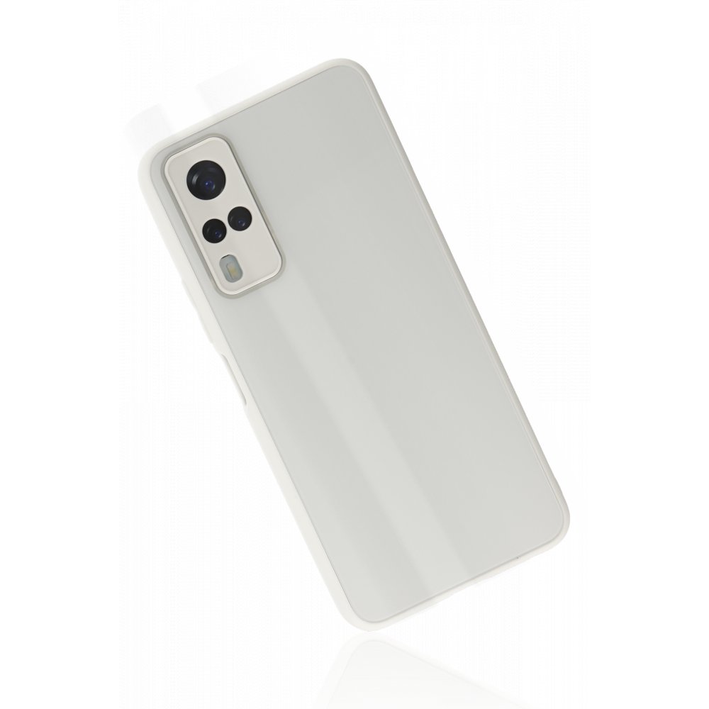 Vivo Y51 Kılıf Glass Kapak - Beyaz Vivo Y51 Kılıf Glass Kapak - Beyaz