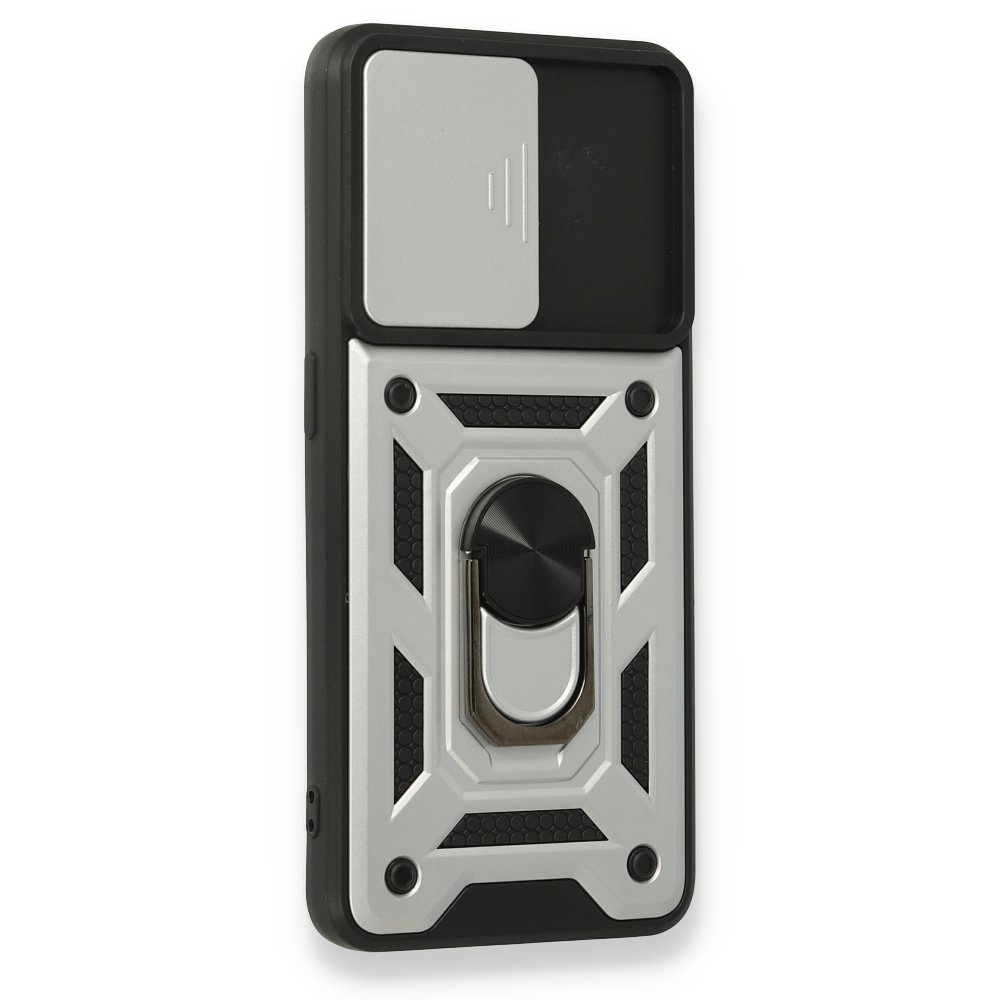 Oppo A74 4G Kılıf Pars Lens Yüzüklü Silikon - Gümüş  Oppo A74 4G Kılıf Pars Lens Yüzüklü Silikon - Gümüş