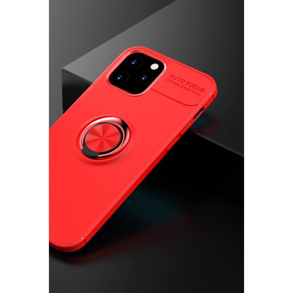 iPhone 12 Pro Kılıf Range Yüzüklü Silikon - Kırmızı iPhone 12 Pro Kılıf Range Yüzüklü Silikon - Kırmızı