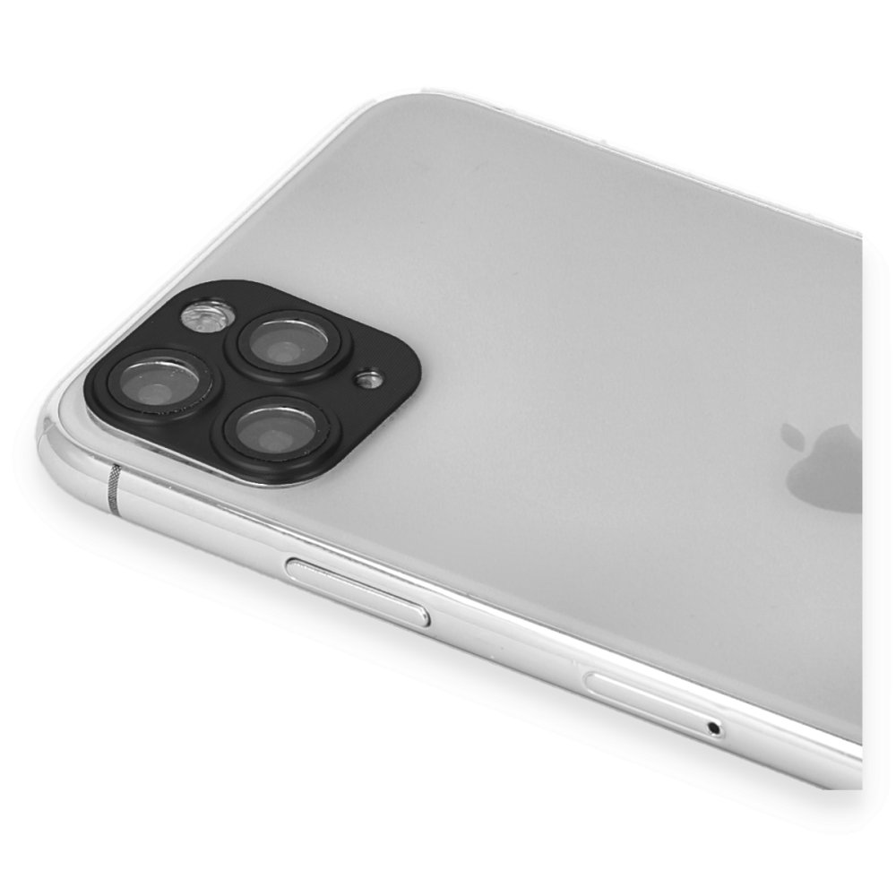  iPhone 11 Pro Max Pers Alüminyum Kamera Lens - Siyah