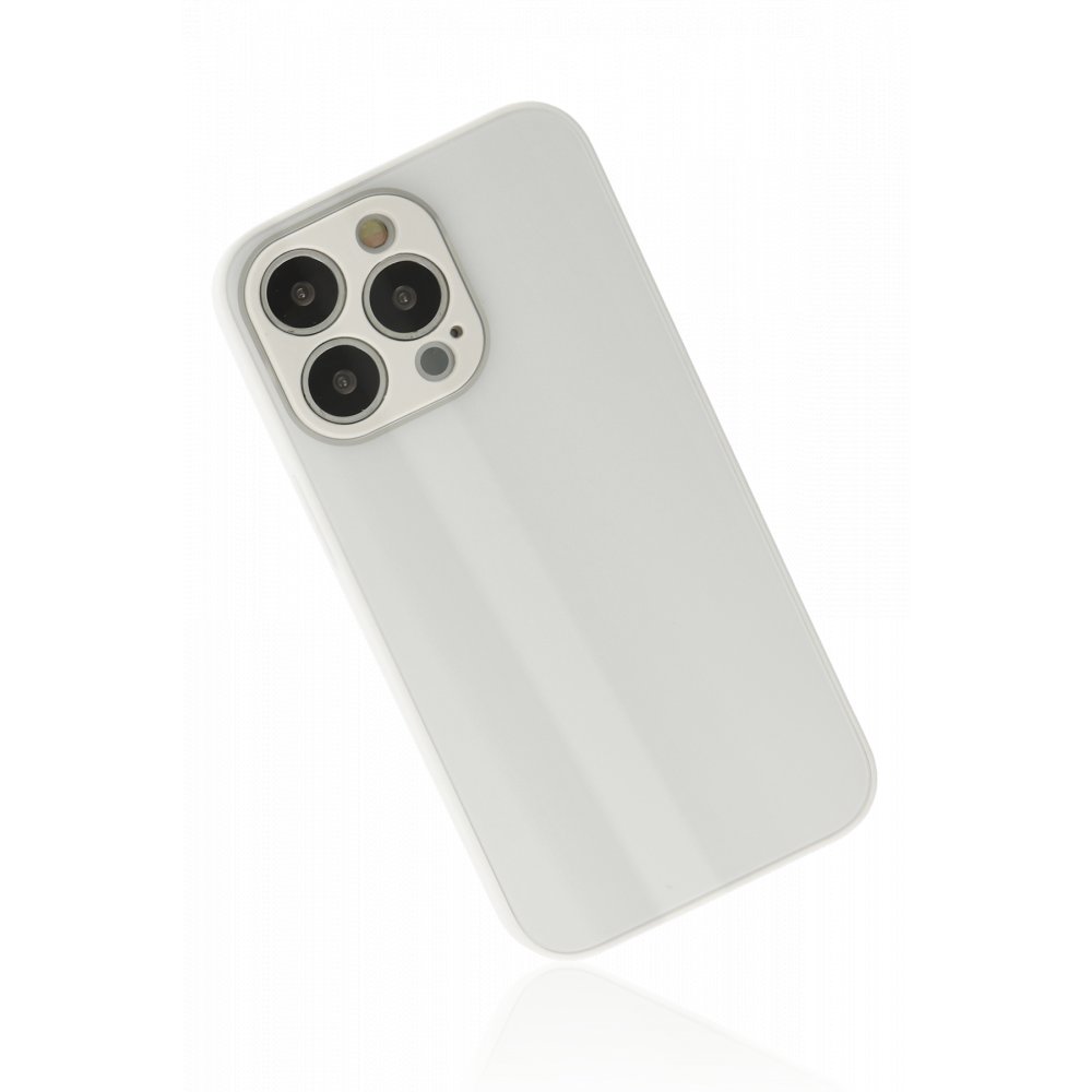  iPhone 13 Pro Kılıf Glass Kapak - Beyaz