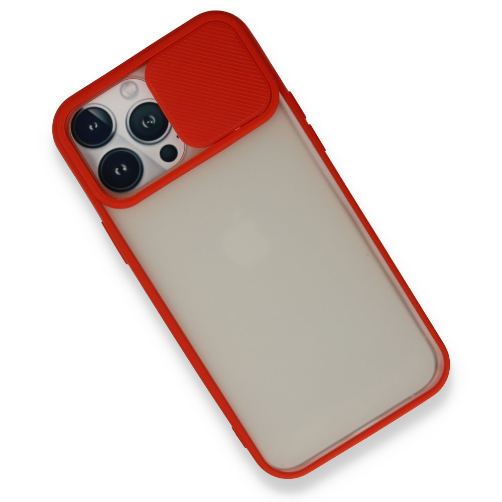 iPhone 13 Pro Max Kılıf Palm Buzlu Kamera Sürgülü Silikon - Kırmızı iPhone 13 Pro Max Kılıf Palm Buzlu Kamera Sürgülü Silikon - Kırmızı