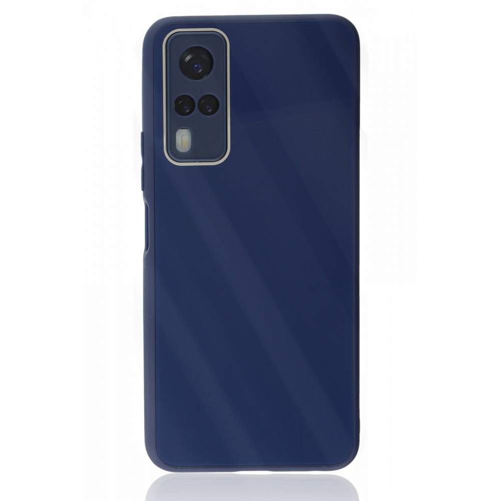  Vivo Y51 Kılıf Glass Kapak - Lacivert