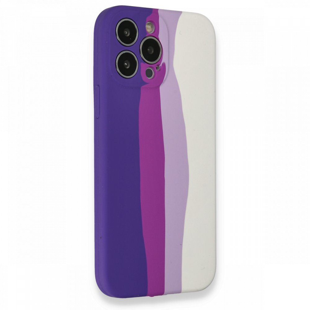 iPhone 13 Pro Kılıf Ebruli Lansman Silikon - Mor-Beyaz iPhone 13 Pro Kılıf Ebruli Lansman Silikon - Mor-Beyaz