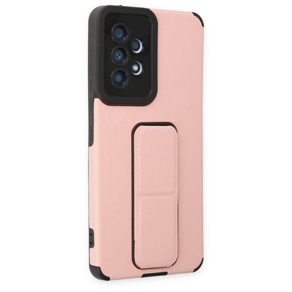  Samsung Galaxy A53 5G Kılıf Mega Standlı Silikon - Pudra