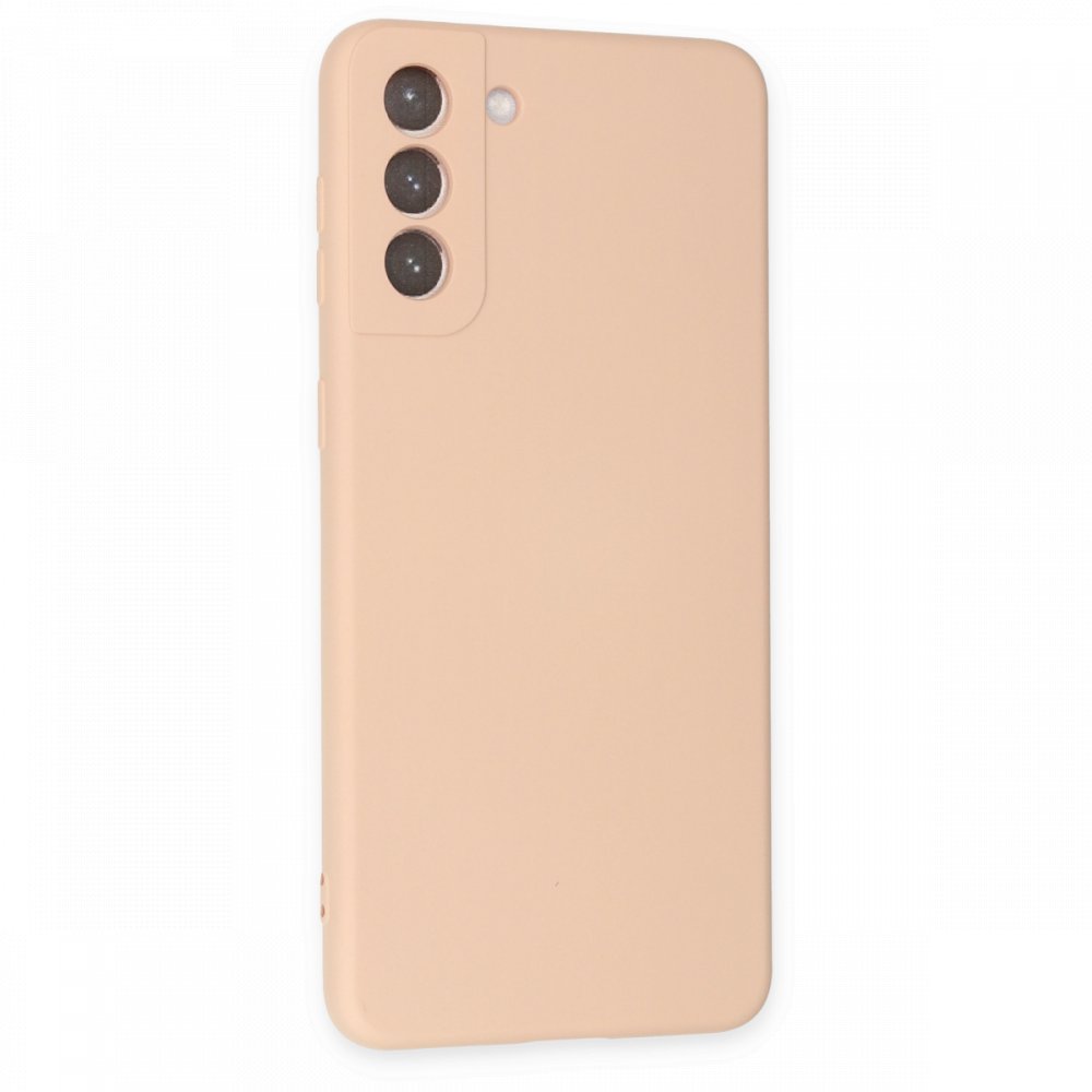  Samsung Galaxy S21 FE Kılıf Nano içi Kadife Silikon - Pudra