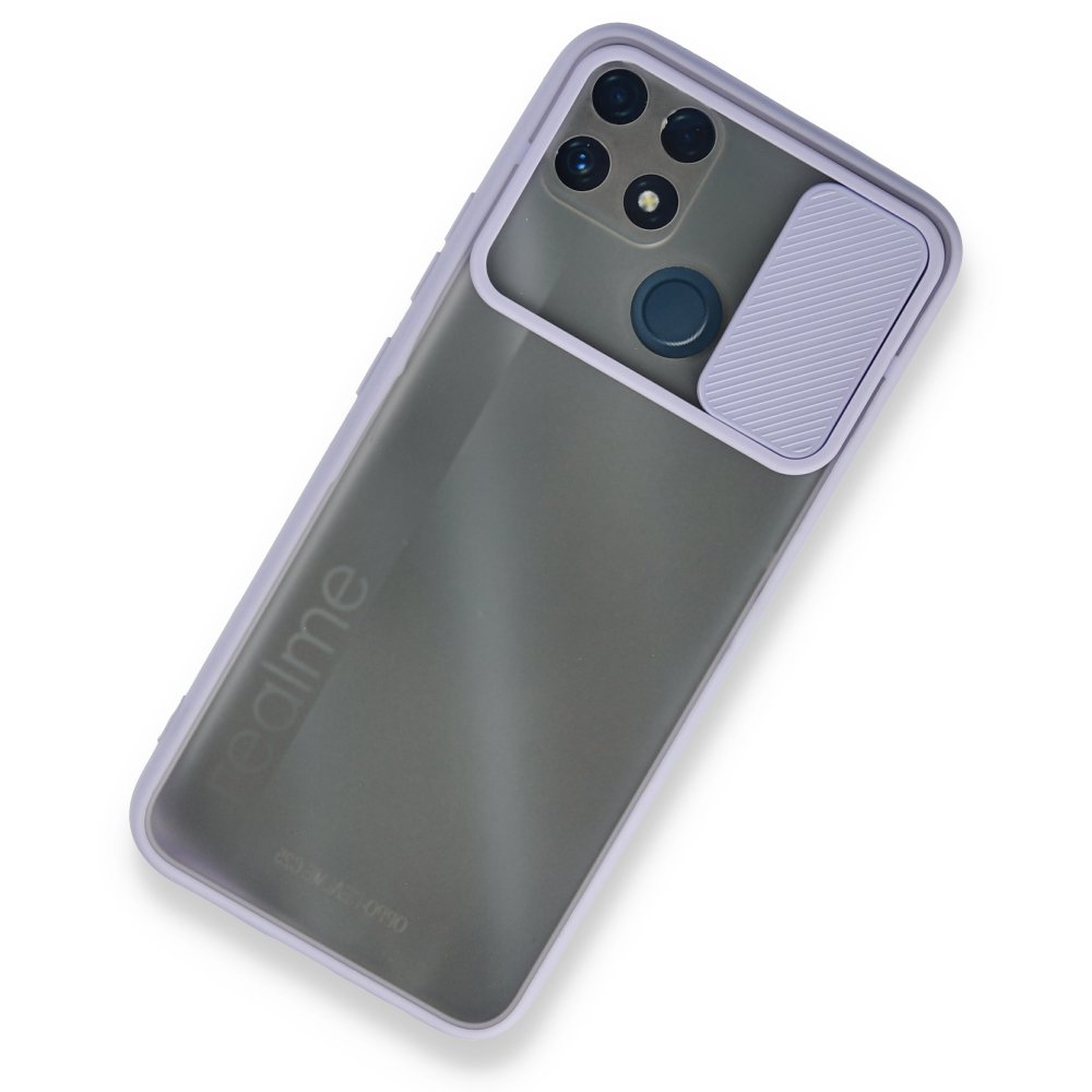  Realme C25s Kılıf Palm Buzlu Kamera Sürgülü Silikon - Lila