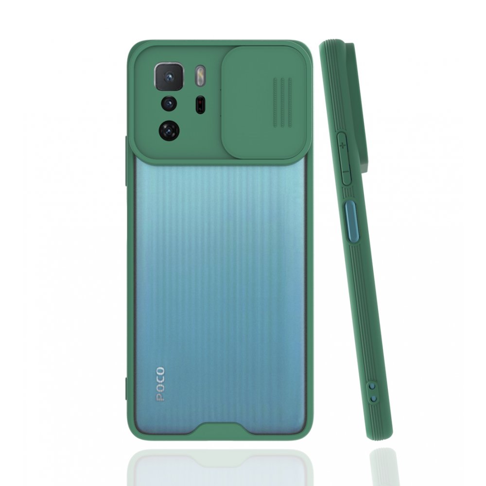  Xiaomi Poco X3 GT Kılıf Platin Kamera Koruma Silikon - Yeşil