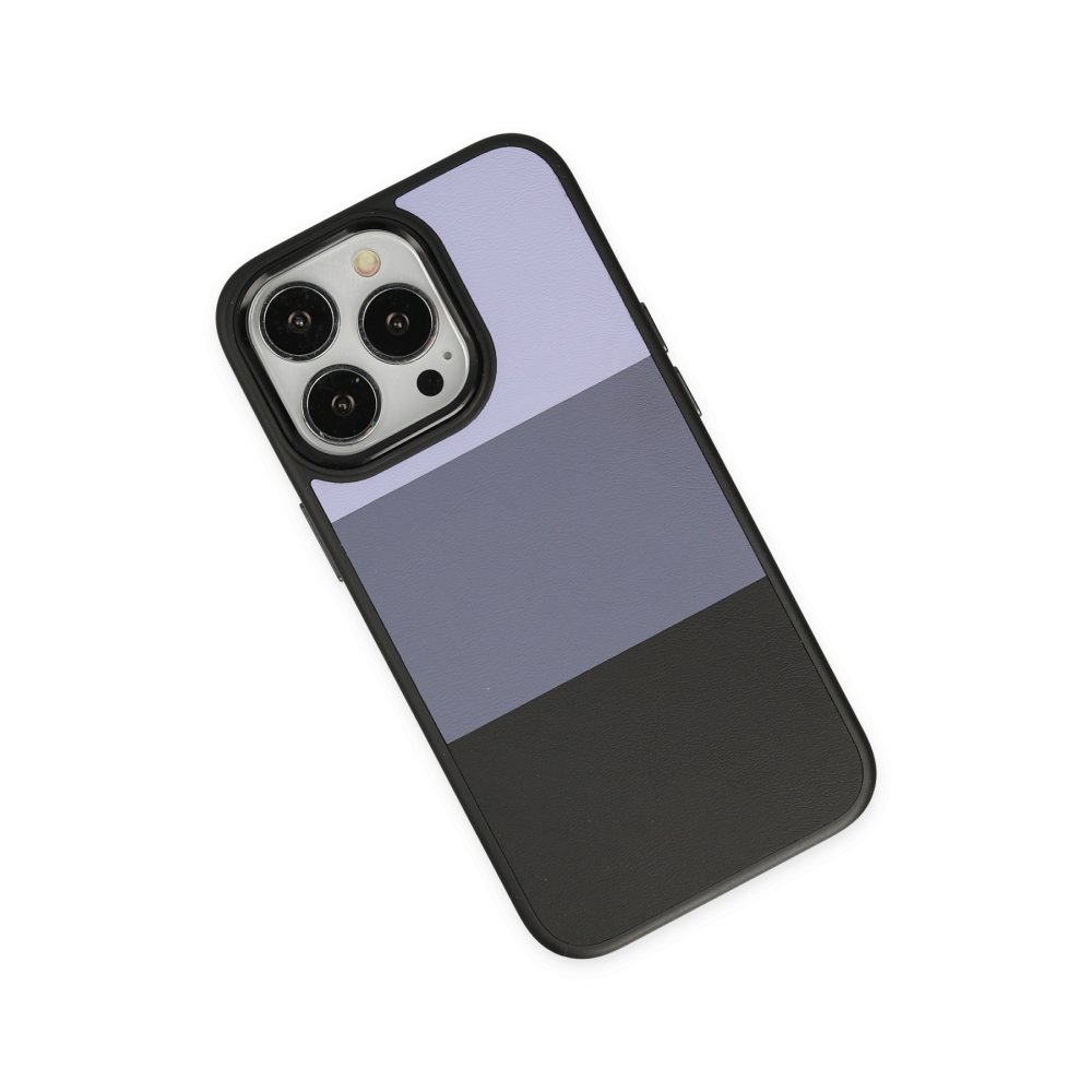  iPhone 13 Pro Kılıf King Kapak - Lila-Siyah