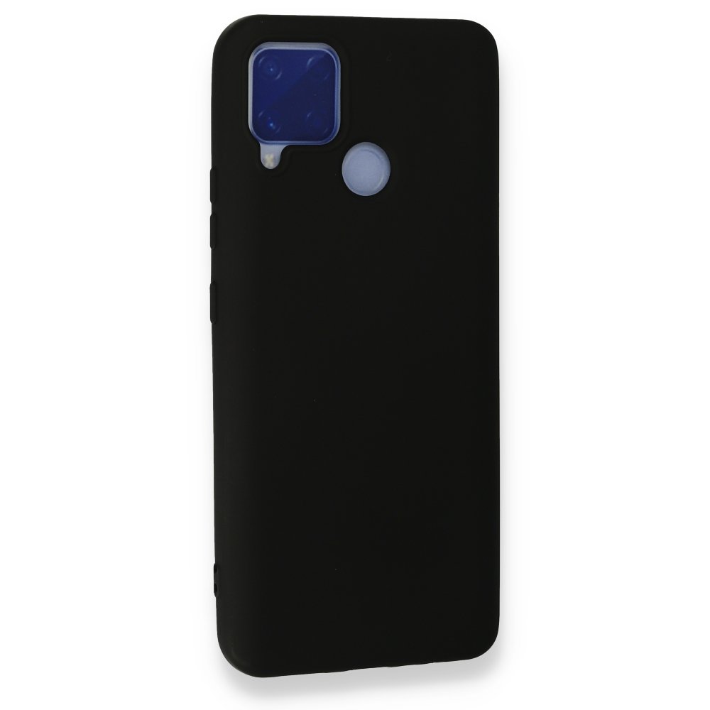 Realme C15 Kılıf Nano içi Kadife Silikon - Siyah  Realme C15 Kılıf Nano içi Kadife Silikon - Siyah