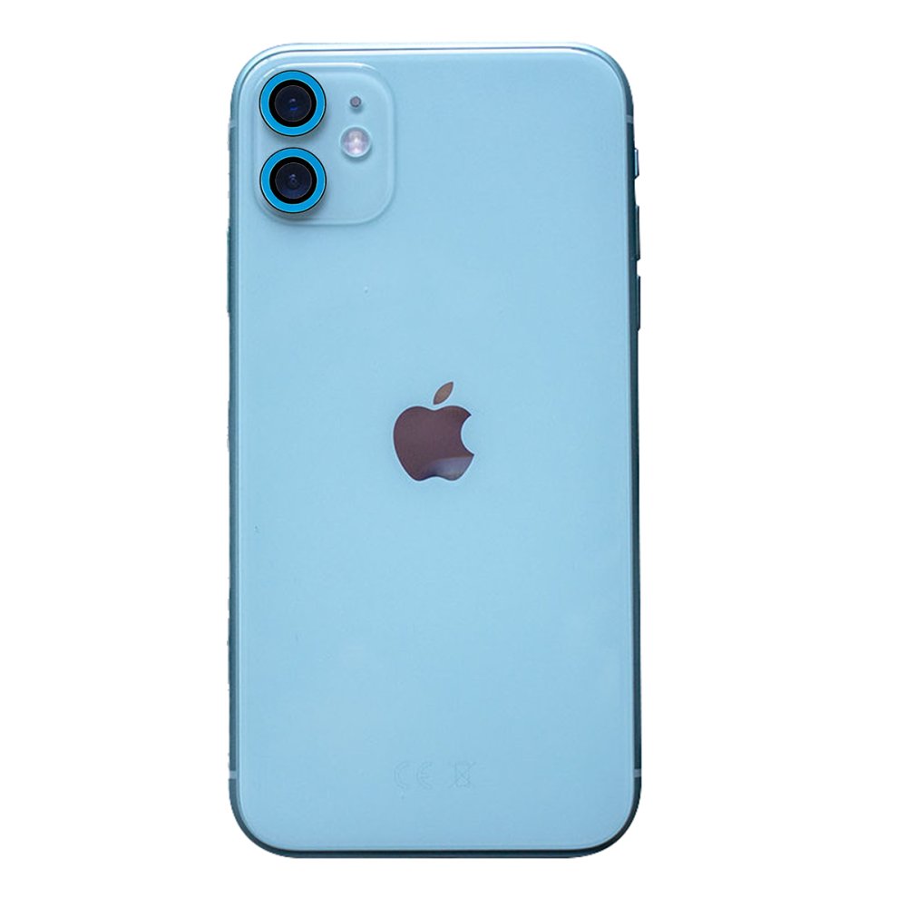  iPhone 12 Mini Neon Fosforlu Kamera Lens - Mavi