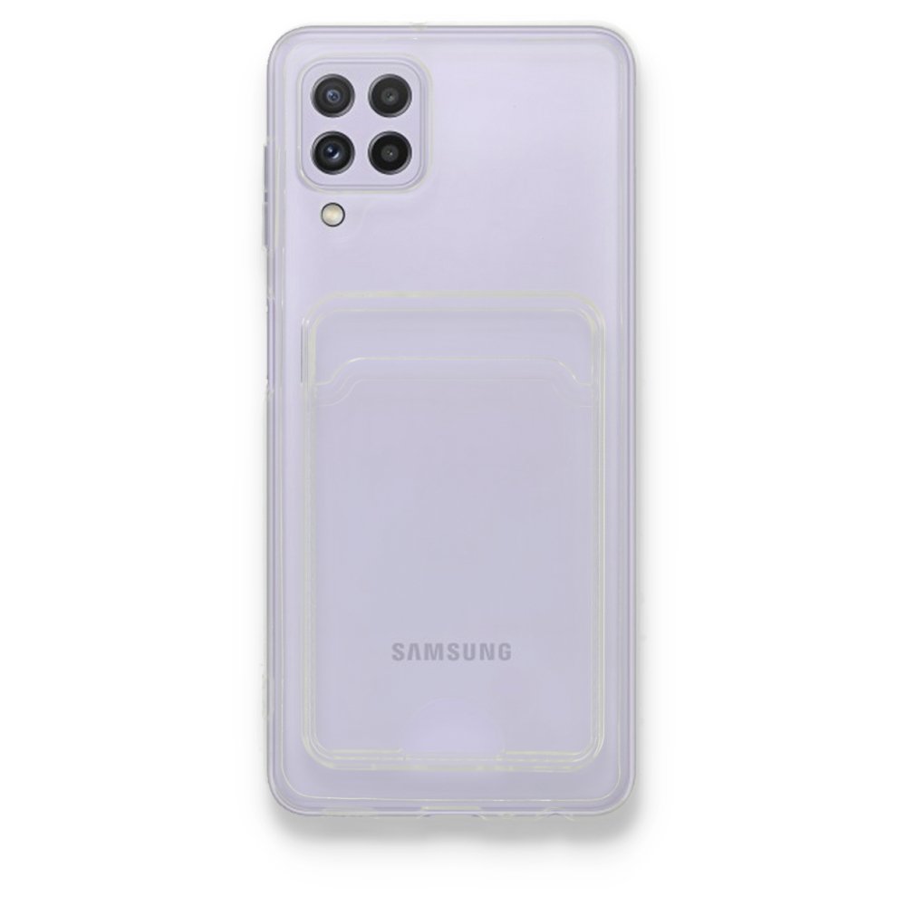  Samsung Galaxy A22 Kılıf Kart Şeffaf Silikon - Şeffaf