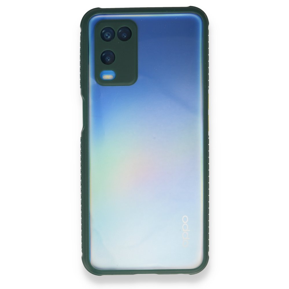 Oppo A54 4G Kılıf Miami Şeffaf Silikon - Koyu Yeşil Oppo A54 4G Kılıf Miami Şeffaf Silikon - Koyu Yeşil