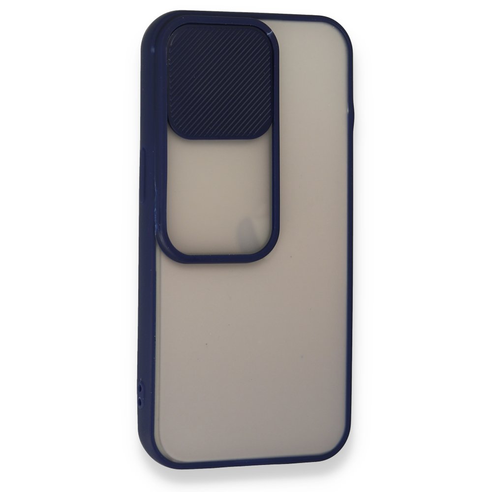 iPhone 13 Pro Kılıf Palm Buzlu Kamera Sürgülü Silikon - Lacivert iPhone 13 Pro Kılıf Palm Buzlu Kamera Sürgülü Silikon - Lacivert