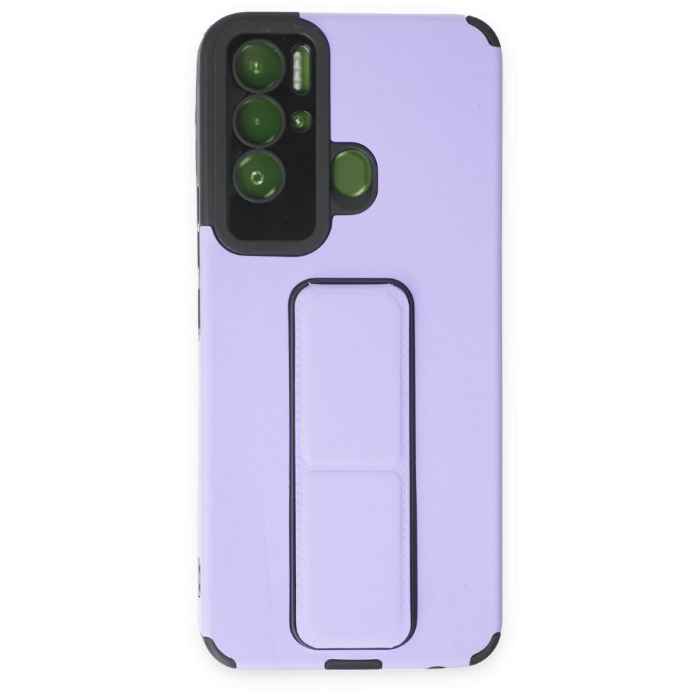  Tecno Pova Neo Kılıf Mega Standlı Silikon - Lila