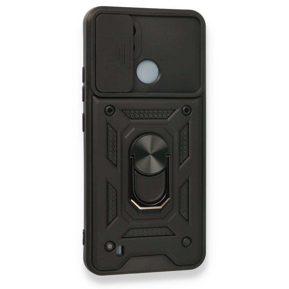 Realme C11 2021 Kılıf Pars Lens Yüzüklü Silikon - Siyah  Realme C11 2021 Kılıf Pars Lens Yüzüklü Silikon - Siyah