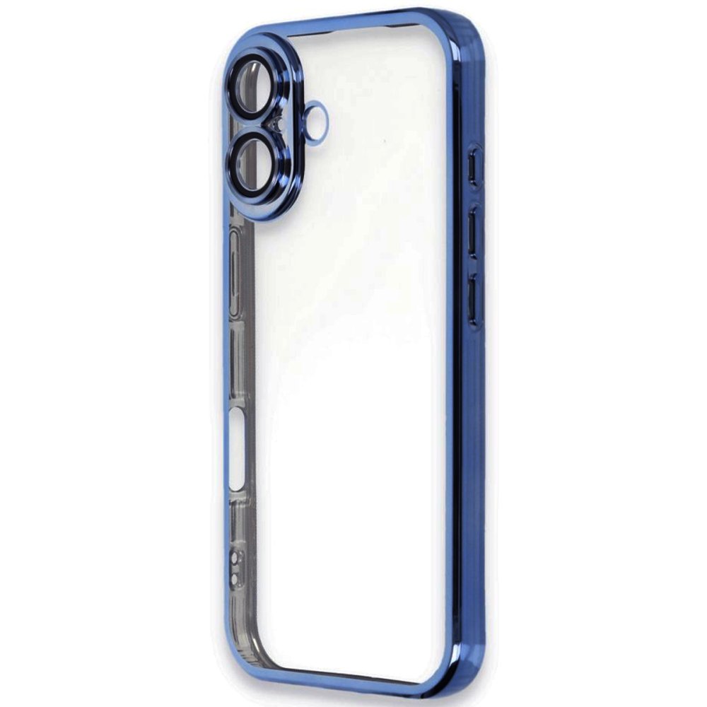  iPhone 16 Kılıf Razer Lensli Silikon - Mavi